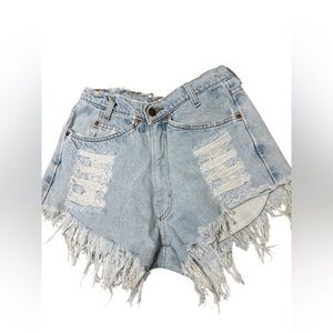 Levi's 559 Distressed Cut Off High Waist Jean Shorts Size 38